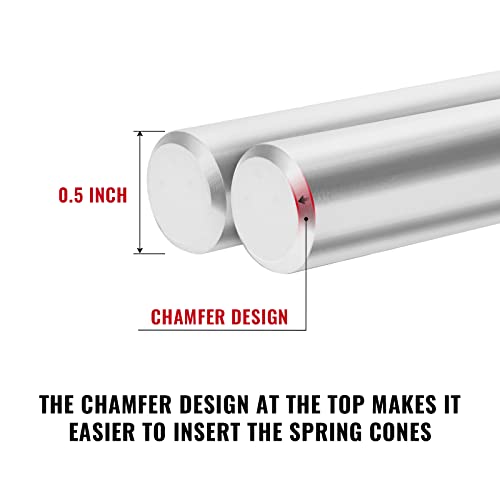 One Pair 17.2 Inch Torsion Spring Winding Rods with Non-Slip Handle,1/2 Inch Diameter Solid Steel Metal Winding Bars Hardware for Adjusting or Replacing Garage Door Tension Springs