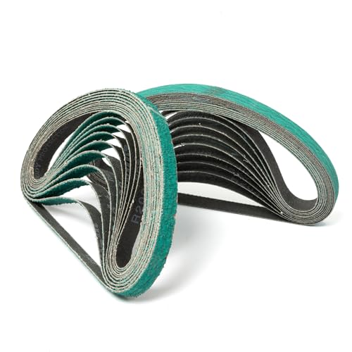20 Pcs 1/2" x 18" Premium Zirconia Sanding Belts, 40/60/80/120 Grit - size: 20 pcs - Mixed Grit