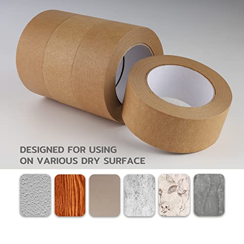 Lichamp Wide Brown Painters Tape 2 inch, 1pc Medium Adhesive Brown Masking Tape, 1.95 inches x 55 Yards (Pack of 2) - size: 2 inch (Pack of 2)