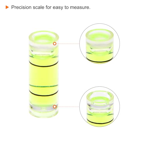 HARFINGTON 6pcs Small Cylindrical Bubble Level Vials 6.5x18mm PMMA Mini Horizontal Bubble Spirit Level Measuring Layout Tools for RV TV Picture Frame Hanging Tool Leveler - size: 6.5x18mm