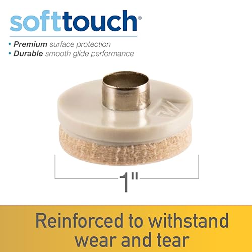 SoftTouch 1" Round Nail-On Felt Furniture Sliders, Protective Heavy-Duty Felt Pads for Wood Furniture and Hard Surfaces, 48-Count, Beige - color: Linen, size: 1 Inch, style: Value Pack