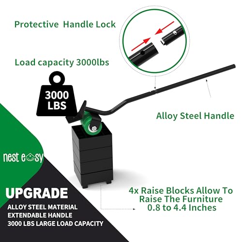Heavy Duty Furniture Dolly 360 Rotate 5 Wheels 3000 Lbs Capacity 5.3x5.3 in - color: Green, size: 5.3x5.3 IN-6 Sliders