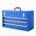 BIG RED ANTBD133-XU Torin 20" Portable Metal Tool Box/Tool Chest with 3 Drawers with Metal Latch Closure for Garage, Home and Workbench,Blue