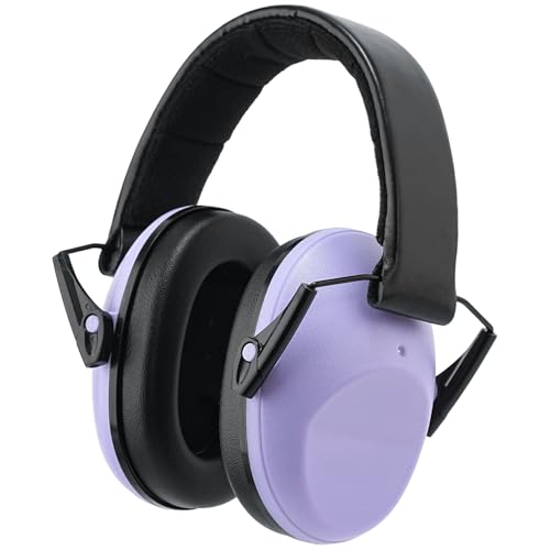 Kids Noise Canceling Earmuffs, 25-30dB Noise Reduction Ear Protection, Adjustable Headband Concert Fireworks, Autism - color: Purple