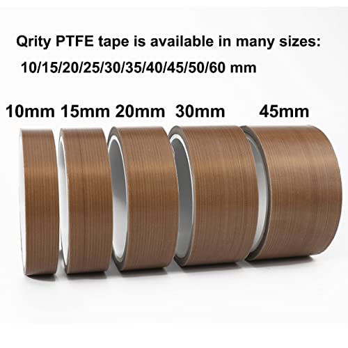 QRITY 1 Roll Electrical Tape PTFE Coated Fiberglass Adhesive Tape, 25mm x 10m High Temp Insulation Tape, for Vacuum Sealer Machine, Impulse Sealers Insulation