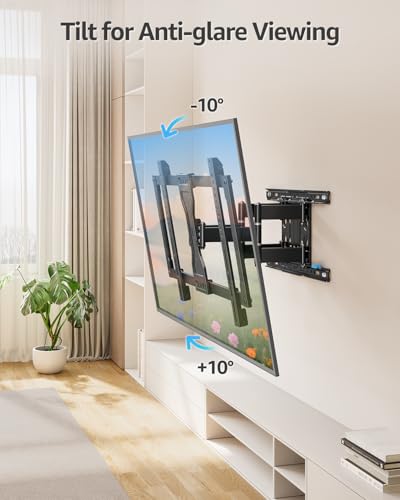 MOUNTUP Ultra Slim TV Wall Mount for Most 37-90 inch TVs, 1.1" Thin Low Profile Full Motion TV Mount Bracket, Dual Swivel Articulating Arms with Tilt, Fits 16" Studs, Max VESA 600x400mm Holds 132lbs - size: for 37-90 inch TV,Slim TV Mount