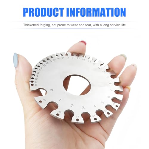 3 PCS Wire Gauge Measurement Tool, Precise Rustproof Colorfast Weld Seam Circular Gauge, Stainless Steel Metal Plate Welding Material Thickness Measuring Instrument (Silver)