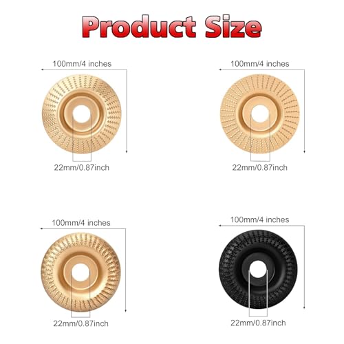 4PCs Angle Grinder Wood Carving Grinding Disc Set - color: 4 PCS Grinding Disc