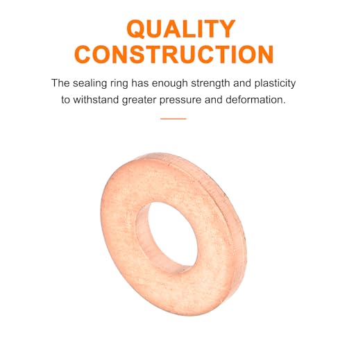 MECCANIXITY 52 Pcs Flat Copper Washers, 3x7x1mm Copper Upgraded Flat Metric Sealing Crush Ring Washers for Hydraulic Fittings Screw Bolt Nut Electronic Repair - size: 3x7x1mm