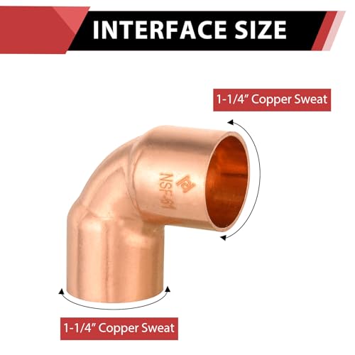 1 Piece EFIELD 1-1/4" C X C Short Radius Copper 90 Degree Elbow - size: 1-1/4"x1-1/4", style: 90 Degree
