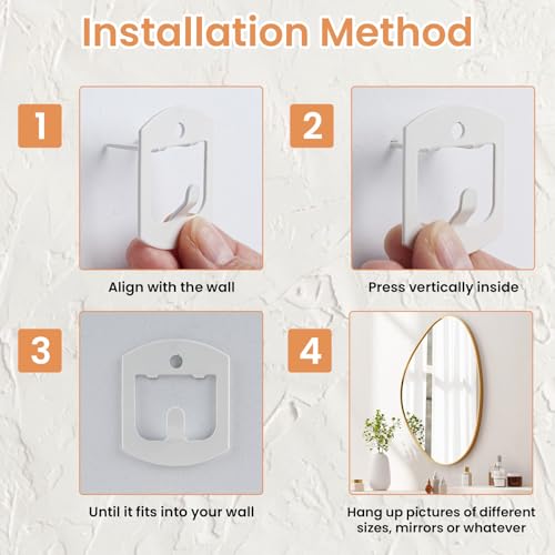 24 Pcs Claw Drywall Picture Hanger White Wall Picture Frame Hanging Hooks No Damage Heavy Duty Wall Hangers 40Lbs Tool-Free Hooks for Hanging Picture Mirror Photo Poster Art Frame Home Office Decor - size: 24 Pack