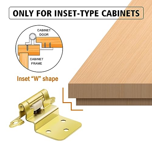 20 Pack (10 Pairs) 3/8 Inch Inset Brass Gold Hinges Self Closing - color: Brass Gold, size: 20 Pack (10 Pairs)