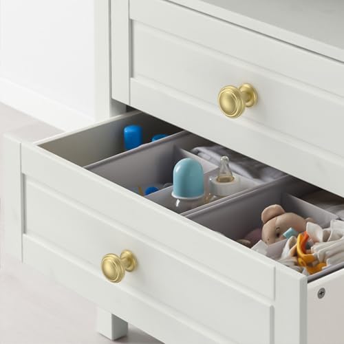 Amerdeco 10 Pack Brushed Gold Cabinet Knobs Single Hole Cabinet Pulls 1 Inch Drawer Knobs for Bathroom Cabinets ZH0086 - color: Brushed Gold, size: 1" Single Hole