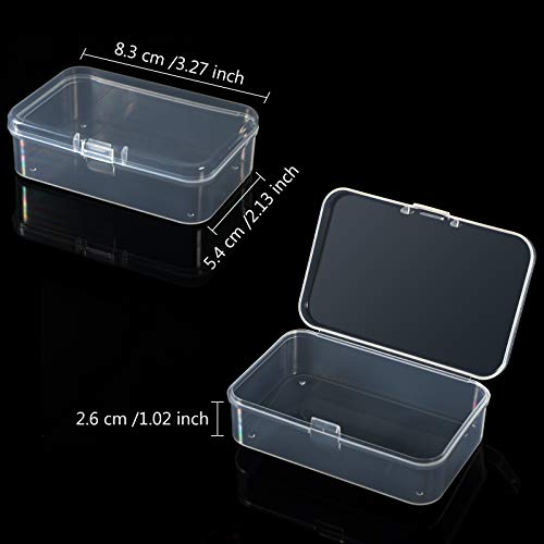 Jetec 6 Pieces Small Clear Plastic Storage Box, 3.3 x 2.1 x 1 Inch - size: 3.3 x 2.1 x 1 Inch