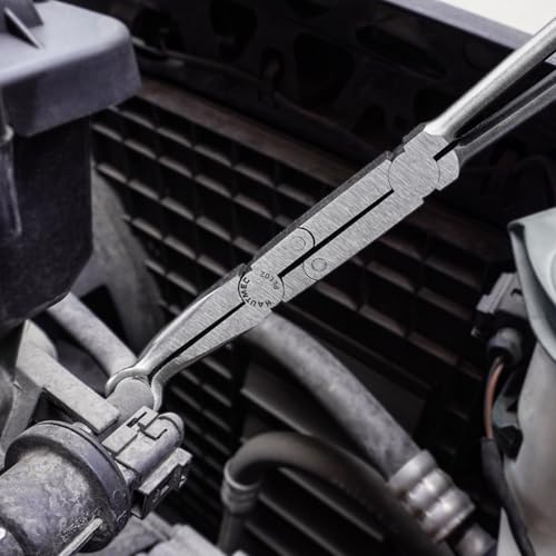 HAUTMEC Extra Long Needle Nose Pliers Set, 3PCS 13" Double Joint Long Reach Pliers, Circle Nose, Straight & 45° Bent Nose Plier, Extended Reach for Narrow Spaces, Automotive & DIY Repairs - color: 3pcs Double Joint Plier Set