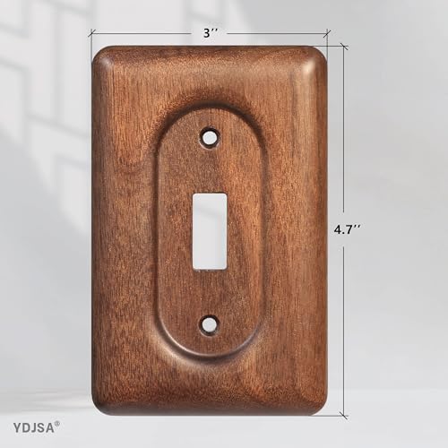Solid Walnut Light Switch Cover Decorative Single Toggle Wall Plate for Rustic Contemporary Interiors (Pack of 2) - color: Walnut wood, size: Single Toggle (Pack of 2)