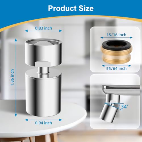 Hibbent NSF/ANSI/CAN 372 Certified 4 Modes Faucet Aerator, Chrome - color: Chrome, style: Upgraded Four Modes Faucet Aerator