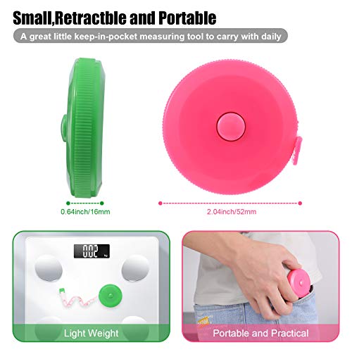 Tape Measures Retractable, Fabric Measuring Tape, 60 Inch Small Sewing Tape Measure for Craft Nursing Medical Travel(6 Pack) - color: 6 Colors Package