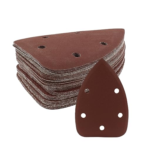 50 Pcs Mouse Detail Sander Sandpaper, 10 Sizes, 5 Hole - size: 40/60/80/100/120/180/240/320/400/800 Grits - 5 Pcs