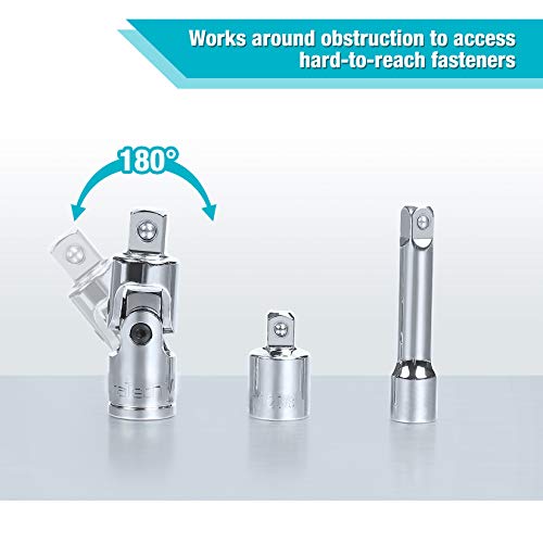 DURATECH 22-Piece Drive Tool Accessory Set with Extension Bars & Adapters