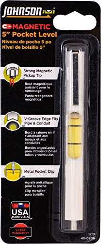 Johnson Level & Tool 500 Pocket Level w/Magnetic Pickup, Silver, 1 Level