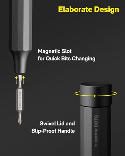 HOTO 24 in 1 Mini Screwdriver Set, Eyeglass Repair Kit, Slate Grey | Magnetic Torx Bit Set, EDC Pen Screwdriver for Electronics, Watches, Phones, Laptops, Cameras, Gadgets for Men - color: Slate Grey