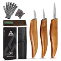 ABECIOUS Premium Wood Carving Tools 8 PCS - Wood Carving Knife, Wood Whittling Kit Includes Cut Resistant Gloves for Wood Carving, Rust-Free High Carbon Steel Wood Carving Knives with Rosewood Handle.
