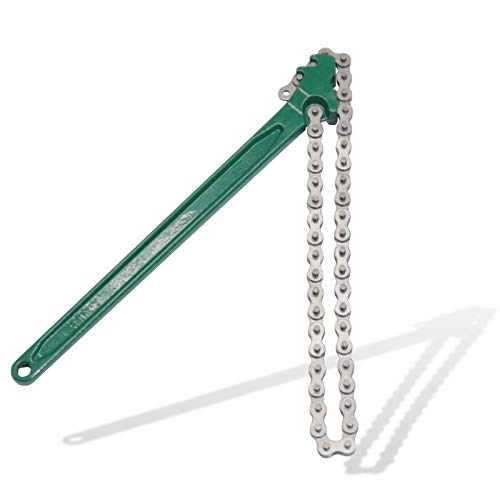 15 Inch Heavy-Duty Ratcheting Chain Wrench Reversible Oil Filter Tool Pipe Fittings Tools Fit Max 8 Inch Diameter - color: 15" Chain Wrench