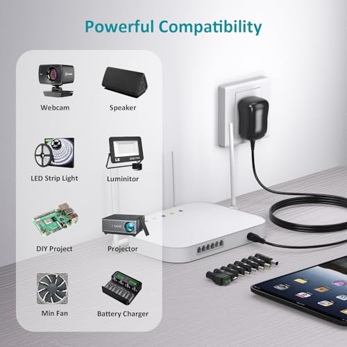 12W Universal AC Adapter Kit DC 3V-12V 1A DC Power Supply Charger Cord - size: 12W 3-12V