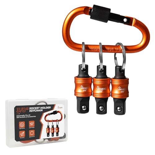 3/8" Socket Holder Keychain 3PCS Set,Drive Quick-Release & Lock Organizer - size: 3PCS-3/8'