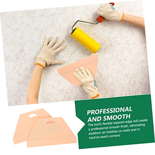 LIFKOME Wallpaper Smoothing Tool Kit 2 Pcs Plastic Scraper for Wallpaper Application Peel and Stick Wall Coverings Vinyl Films Air Bubble Removal Rounded Corners 8.85 X 4.92 X 0.11 in