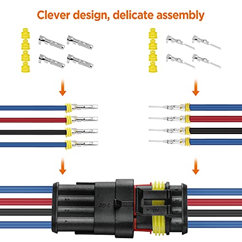708pcs 1/2/3/4/5/6 Pin Connector Automotive Electrical Waterproof Connector - style: 708 pcs
