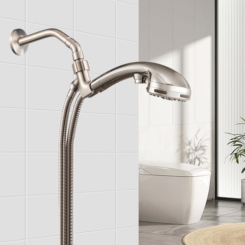 OFFO Shower Head Elbow Adapter, Brushed Nickel All Metal Handheld Shower Head Elbow Adapter Shower Arm Angle Adapter 135 Degrees - color: Brushed Nickel, size: 135°, style: 135°