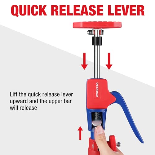 WORKPRO Cabinet Jacks, 54-114 in Adjustable Support Pole, 154 lbs, 2-Pack - size: Long-54"-114" 2PC