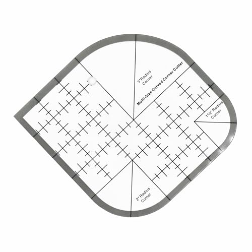 Quilting Rulers Sewing Ruler,Acrylic Quilting Ruler Templates,Precision Cutting Tools for Patchwork Fabric,Sewing Supplies Curved Black(6"x6") - color: Black