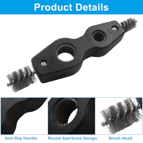 4 in 1 Copper Tubing Brush, 1/2 in and 3/4 in, Black - color: Black