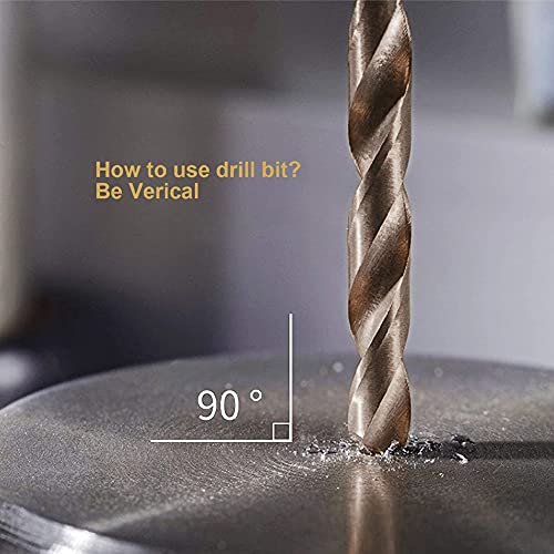 HIDOTOL Cobalt Drill Bit Set 15 PCS + 6PCS Free - M35 High Speed Steel Twist Jobber Length Drill Bits for Hardened Metal, Stainless Steel, Cast Iron, Plastic and Wood, 1/16"-3/8" - size: Cobalt 15 PCS