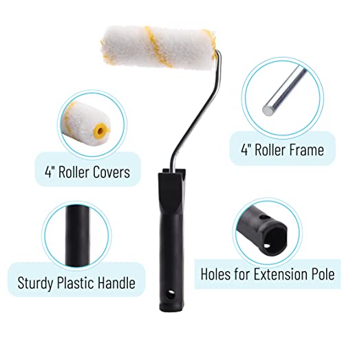 Bates Paint Tool Set - 4" Roller, Foam & Mini Rollers, Tray & Covers - style: Microfiber 4", 5 pcs