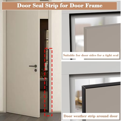 16.4 Ft Wedge Foam Weather Stripping Door Frame Seal,Black - color: Black, size: 16.4 Ft