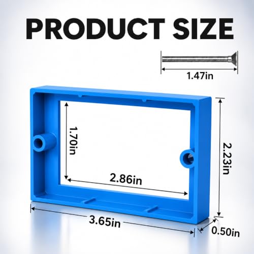 ABS 1/2 Inch Outlet Box Extender, Single Gang, Blue, 5 Pack - color: Blue, size: 5 PC