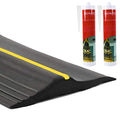 ToLanbbt 16.5Ft/5M Universal Garage Threshold Seal Strip with 300ml Black Sealants/Adhesives, Garage Door Bottom Weatherproof Strip Rubber DIY Weather Stripping Replacement (Black+Yellow) - color: Black+Yellow, size: 16.5 Ft (incl. 2 adhesives)