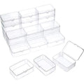 SATINIOR 24 Packs Small Clear Plastic Beads Storage Containers Box with Hinged Lid for Storage of Small Items, Crafts, Jewelry, Hardware (3.5 x 2.4 x1.2 in) - size: 3.5 x 2.4 x1.2 in