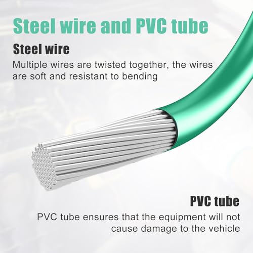 BOXOB 5pcs Sunroof Drain Cleaning Tool, 300cm/118in Flexible Long Pipe Cleaner with Drain Auger Piston & Piston Hose Round Handle Design Tube Cleaner Brush for Auto Car Sunroof Wiper Unclogger