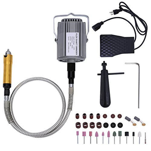 High-Powered 800W Flex Shaft Rotary Tool with Foot Pedal Control and Metal Flexible Shaft - Electric Hanging Grinder Carver for Metalworking, Repair, Carving, Buffing, Polishing, Sanding at 23000 RPM - size: 800W Chuck 0.4-6.5mm
