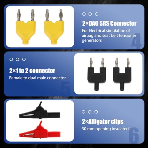 110 Pcs Automotive Circuit Test Lead Kit, Multimeter Test Leads Kit, Electrical Test Kit, Back Probe Kit Automotive, Relay Wire Connector Kit (with Black Carrying Case), Alligator Clips - color: Black