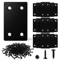 16 Pcs Metal Flat Straight Brace Brackets, Black Flat Stainless Steel Mending Plates for Wood Tables, Cabinets, Furnitures, Fences, 2.4 x 1.5 Inch Joining Fixing Brackets