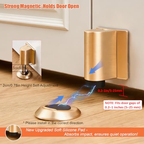Magnetic Door Stoppers Door Catch, Heavy Duty Door Stop (Black) - color: Black