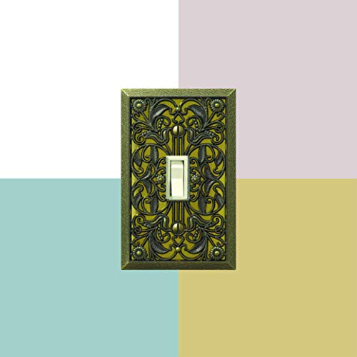 Amerelle 65TAB Filigree Wallplate, 1 Toggle, Antique Brass (Pack of 2) - size: 1 Toggle (Pack of 2)