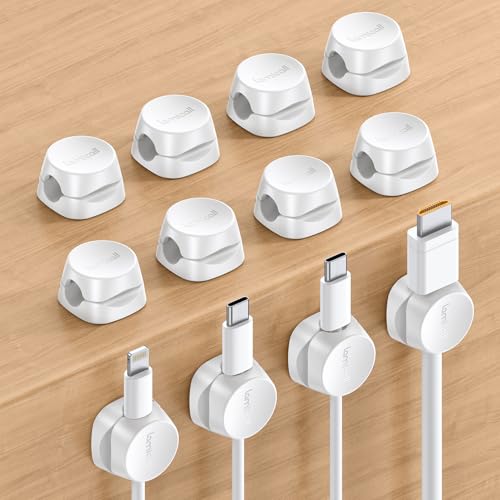 Lamicall 12Pack Spring Cord Organizer, Office Desk Accessories, Cable Clips - size: 12Pack - 1 Slot