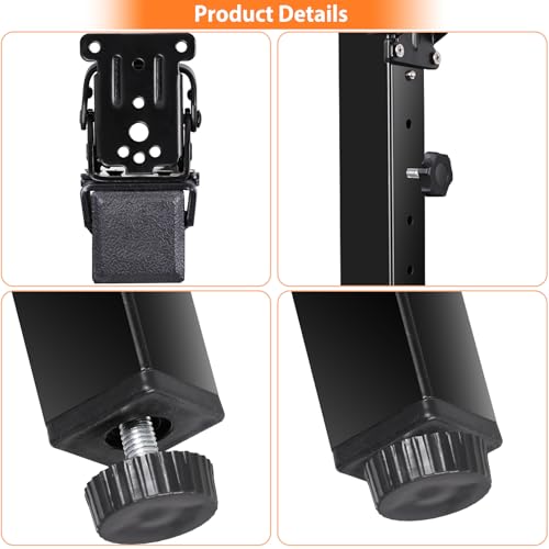Folding Square Table Legs 2 PCS for Outdoor Camper, RV - size: Adjustable Height - 25”- 34”